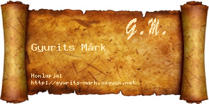 Gyurits Márk névjegykártya
